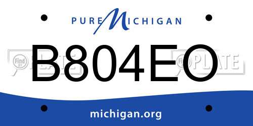 B804EO Michigan License Plate