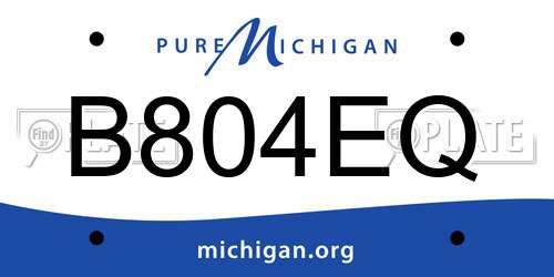 B804EQ Michigan License Plate