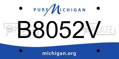 B8052V Michigan License Plate