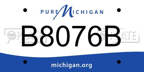 B8076B Michigan License Plate