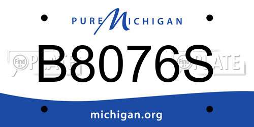 B8076S Michigan License Plate