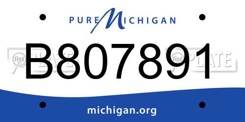 B807891 Michigan License Plate
