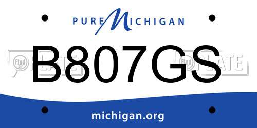 B807GS Michigan License Plate