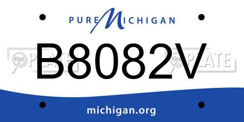 B8082V Michigan License Plate