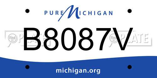 B8087V Michigan License Plate