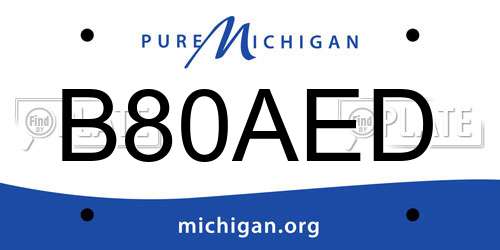 B80AED Michigan License Plate