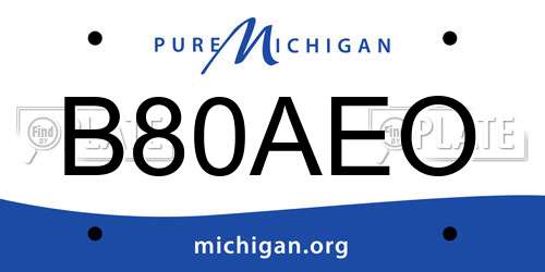 B80AEO Michigan License Plate