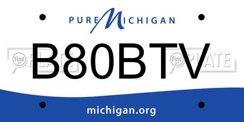 B80BTV Michigan License Plate