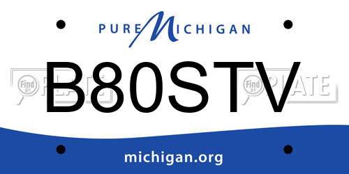 B80STV Michigan License Plate