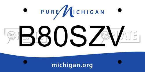 B80SZV Michigan License Plate