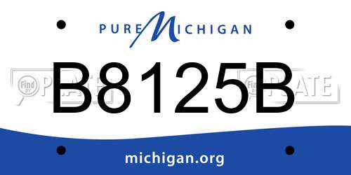 B8125B Michigan License Plate