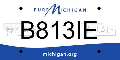 B813IE Michigan License Plate