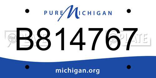 B814767 Michigan License Plate
