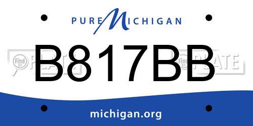 B817BB Michigan License Plate