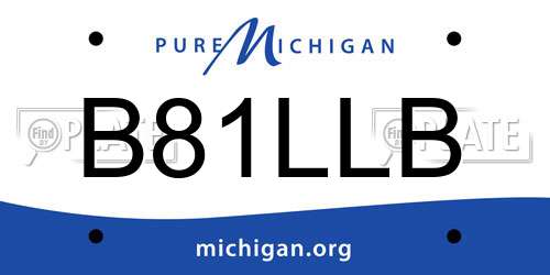 B81LLB Michigan License Plate