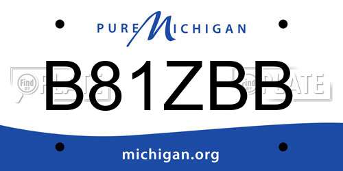 B81ZBB Michigan License Plate