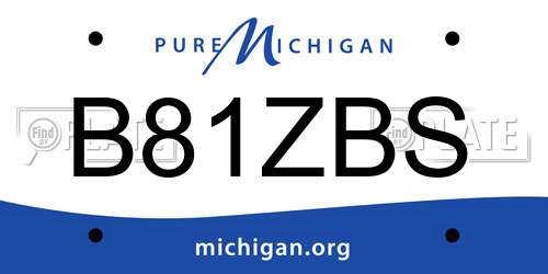 B81ZBS Michigan License Plate