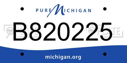B820225 Michigan License Plate