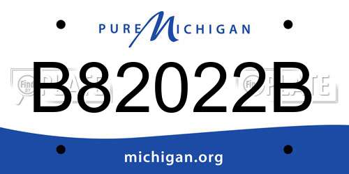 B82022B Michigan License Plate