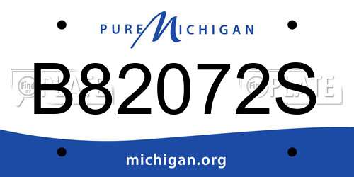 B82072S Michigan License Plate