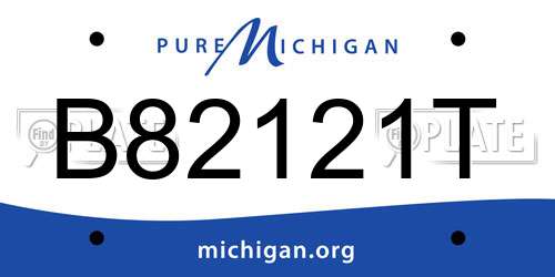B82121T Michigan License Plate