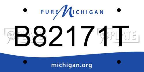 B82171T Michigan License Plate