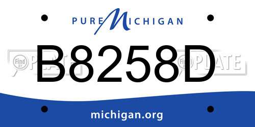 B8258D Michigan License Plate