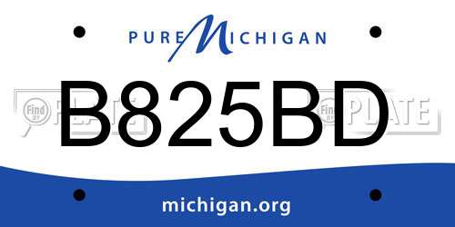 B825BD Michigan License Plate