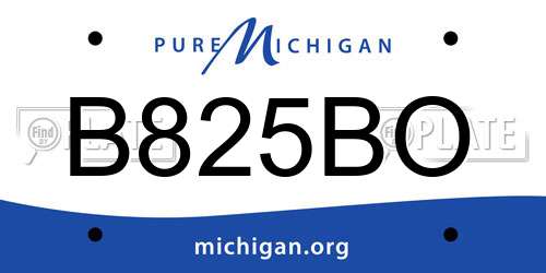 B825BO Michigan License Plate
