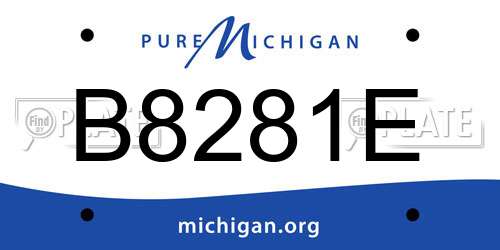 B8281E Michigan License Plate