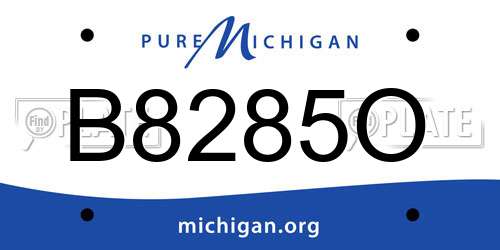 B8285O Michigan License Plate