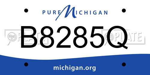 B8285Q Michigan License Plate