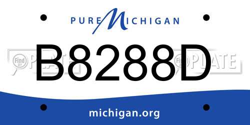B8288D Michigan License Plate