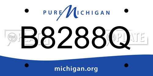 B8288Q Michigan License Plate