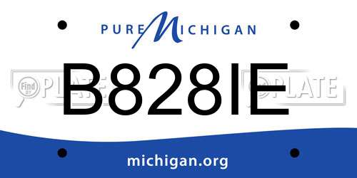 B828IE Michigan License Plate