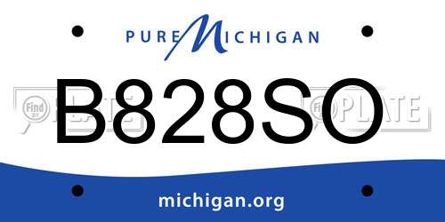 B828SO Michigan License Plate