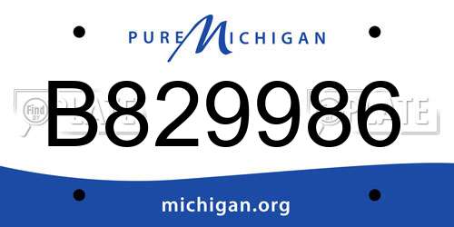 B829986 Michigan License Plate