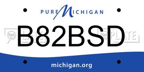 B82BSD Michigan License Plate