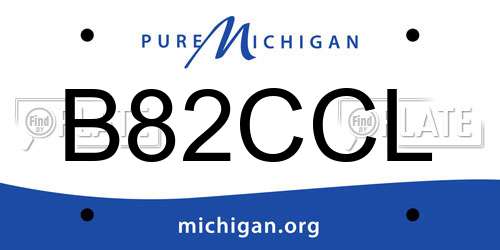 B82CCL Michigan License Plate