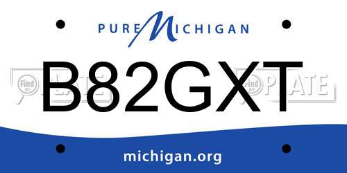 B82GXT Michigan License Plate