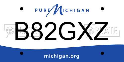 B82GXZ Michigan License Plate