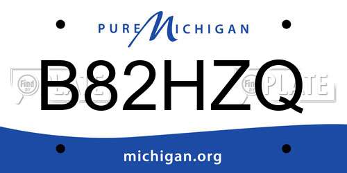 B82HZQ Michigan License Plate