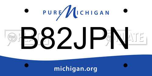 B82JPN Michigan License Plate