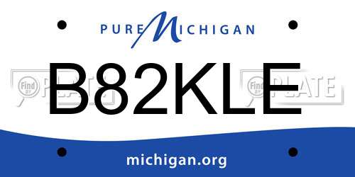 B82KLE Michigan License Plate
