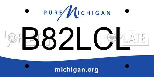B82LCL Michigan License Plate