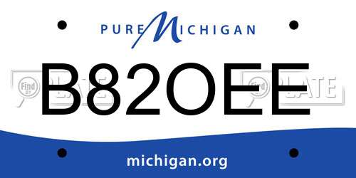 B82OEE Michigan License Plate
