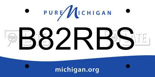 B82RBS Michigan License Plate