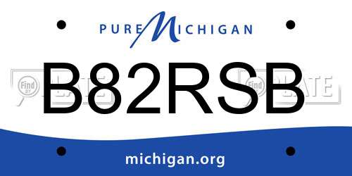 B82RSB Michigan License Plate
