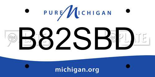 B82SBD Michigan License Plate