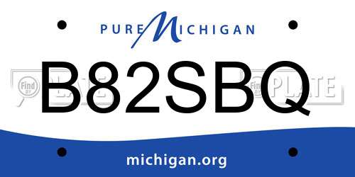 B82SBQ Michigan License Plate